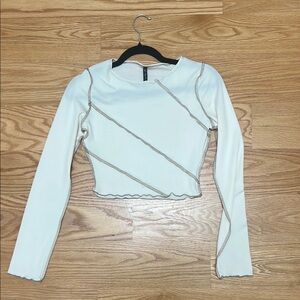 Cream Long Sleeve Top - cropped